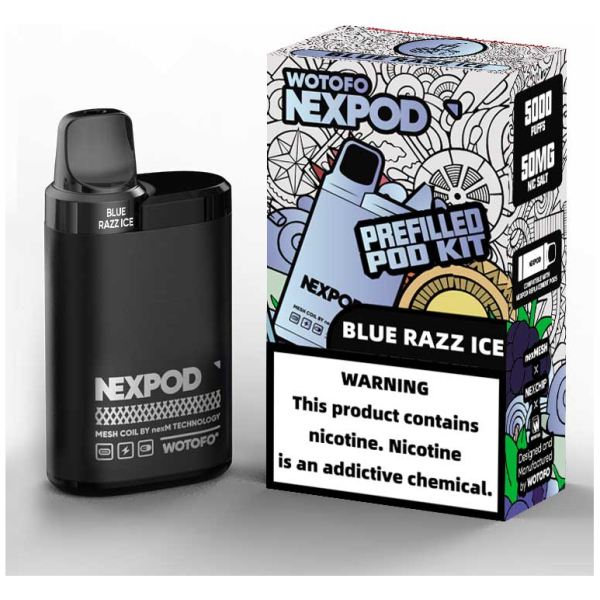 Vaporizador Wotofo Nexpod Kit Blue Razz Ice 5000 Puffs