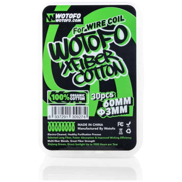 Algodón Orgánico Wotofo Xfiber 3mm 30und