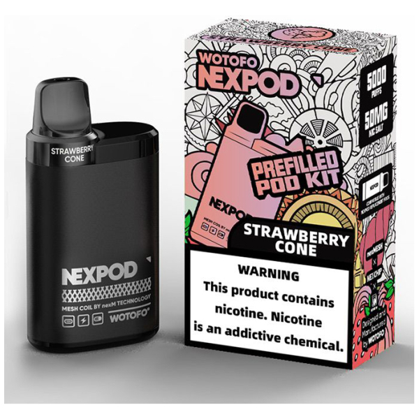 Vaporizador Wotofo Nexpod Kit Strawberry Cone 5000 Puffs