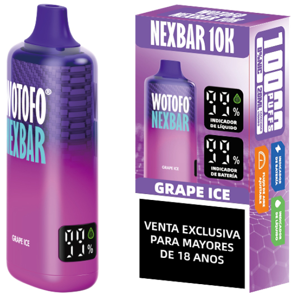 Wotofo Nexbar 10000 Puffs Grape Ice