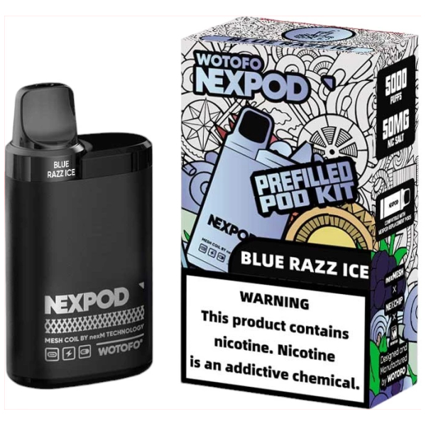 Vaporizador Wotofo Nexpod Kit Blue Razz Ice 5000 Puffs