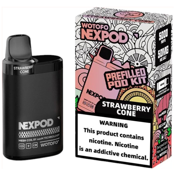 Vaporizador Wotofo Nexpod Kit Strawberry Cone 5000 Puffs